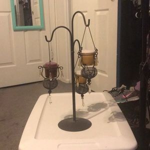 Two Candle Holder Decorations! W/ Candles!